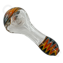 Load image into Gallery viewer, 4 Inch Colorful Swirl Style Heady Spoon Hand Pipes | Matchable Head & Mouth Pattern