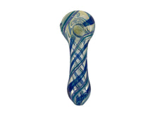 Load image into Gallery viewer, 4 1/4 Inch Colorful Twisted Line Dichroic Style Hand Pipe with Built-in Honeycomb Scree | Head Spoon Pipe