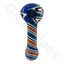 Load image into Gallery viewer, 4 1/2 Inch Twisted Dichroic Colorful Hand Pipe | Built-in Honeycomb Spoon Pipe