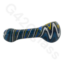 Load image into Gallery viewer, 4 1/2 Inch Twisted Dichroic Colorful Hand Pipe | Built-in Honeycomb Spoon Pipe