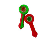 Load image into Gallery viewer, 4.5 Inch Gorgeous Silicone Spoon Pipe with Glass Bowl Collectable Variety Patterned Color