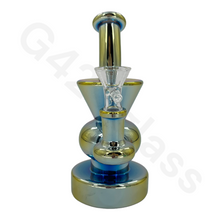 Load image into Gallery viewer, 6 Inch Electroplate Recycler Oil Rig Ice Bong | Water Pipe