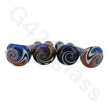 Load image into Gallery viewer, 4 1/2 Inch Twisted Dichroic Colorful Hand Pipe | Built-in Honeycomb Spoon Pipe