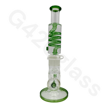 Load image into Gallery viewer, G420glass Freezable Coil Bong w/ Inline Perc 14 Inches | Beaker Bong