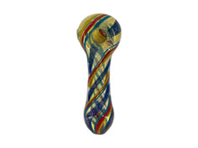 Load image into Gallery viewer, 4 1/4 Inch Colorful Twisted Line Dichroic Style Hand Pipe with Built-in Honeycomb Scree | Head Spoon Pipe
