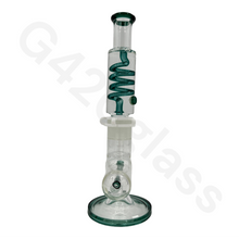 Load image into Gallery viewer, G420glass Freezable Coil Bong w/ Inline Perc 14 Inches | Beaker Bong