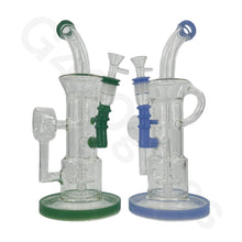 Load image into Gallery viewer, 12 Inch Complicated Water Pipe Recycler Hookah Glass Bongs Oil Rigs Multi Filter Bong