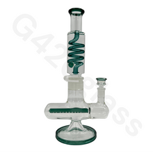 Load image into Gallery viewer, G420glass Freezable Coil Bong w/ Inline Perc 14 Inches | Beaker Bong