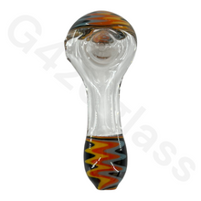Load image into Gallery viewer, 4 Inch Colorful Swirl Style Heady Spoon Hand Pipes | Matchable Head & Mouth Pattern