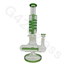 Load image into Gallery viewer, G420glass Freezable Coil Bong w/ Inline Perc 14 Inches | Beaker Bong