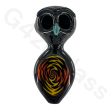 Load image into Gallery viewer, 4 Inch Unique Owl Style Head Hand Pipe | Double Air Hole Smoking Spoon Pipe