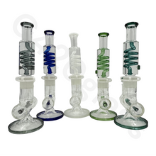 Load image into Gallery viewer, G420glass Freezable Coil Bong w/ Inline Perc 14 Inches | Beaker Bong