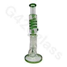 Load image into Gallery viewer, G420glass Freezable Coil Bong w/ Inline Perc 14 Inches | Beaker Bong