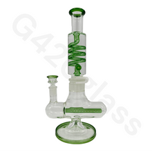 Load image into Gallery viewer, G420glass Freezable Coil Bong w/ Inline Perc 14 Inches | Beaker Bong