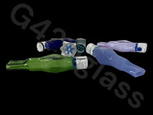 Load image into Gallery viewer, Flat Mouth Chillum Built-in Colorful Honeycomb Screen Glass Chillum Pipe One Hit Glass Rectangle shape