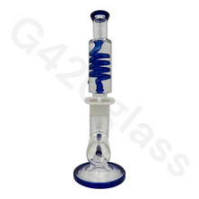 Load image into Gallery viewer, G420glass Freezable Coil Bong w/ Inline Perc 14 Inches | Beaker Bong