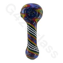 Load image into Gallery viewer, 4 1/2 Inch Twisted Dichroic Colorful Hand Pipe | Built-in Honeycomb Spoon Pipe