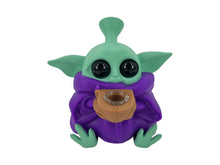 Load image into Gallery viewer, Purple Yoda Glass Pipe