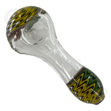 Load image into Gallery viewer, 4 Inch Colorful Swirl Style Heady Spoon Hand Pipes | Matchable Head & Mouth Pattern