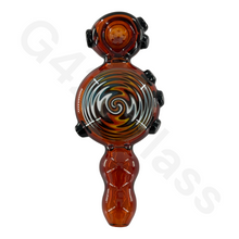 Load image into Gallery viewer, 5 Inch Snail Style Hand Pipe with Colorful Pattern | Built-in Honeycomb Screens