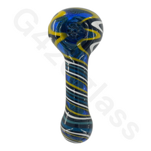 Load image into Gallery viewer, 4 1/2 Inch Twisted Dichroic Colorful Hand Pipe | Built-in Honeycomb Spoon Pipe