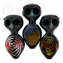 Load image into Gallery viewer, 4 Inch Unique Owl Style Head Hand Pipe | Double Air Hole Smoking Spoon Pipe