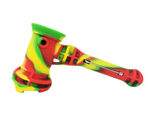Load image into Gallery viewer, g420 glass silicone rasta pipe