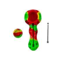 Load image into Gallery viewer, 4.5 Inch Gorgeous Silicone Spoon Pipe with Glass Bowl Collectable Variety Patterned Color