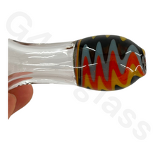 Load image into Gallery viewer, 4 Inch Colorful Swirl Style Heady Spoon Hand Pipes | Matchable Head & Mouth Pattern