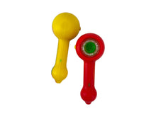 Load image into Gallery viewer, 4.5 Inch Gorgeous Silicone Spoon Pipe with Glass Bowl Collectable Variety Color