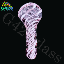 Load image into Gallery viewer, 4 Inch Hand Pipes | Pink Twist Style Glass Smoking Pipes