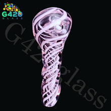 Load image into Gallery viewer, 4 Inch Hand Pipes | Pink Twist Style Glass Smoking Pipes