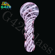 Load image into Gallery viewer, 4 Inch Hand Pipes | Pink Twist Style Glass Smoking Pipes