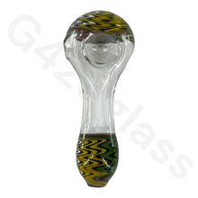 Load image into Gallery viewer, 4 Inch Colorful Swirl Style Heady Spoon Hand Pipes | Matchable Head &amp; Mouth Pattern
