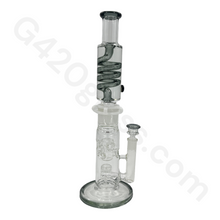 Load image into Gallery viewer, 15 Inch G420glass Freezable Coil Bong Double Percolator | Beaker Bong
