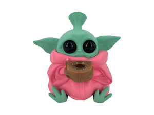 1pc Gorgeous Baby Yoda Silicone Pipe Glass Bowl Star Wars Collectable Variety Color