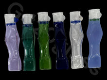 Load image into Gallery viewer, Flat Mouth Chillum Built-in Colorful Honeycomb Screen Glass Chillum Pipe One Hit Glass Rectangle shape
