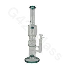 Load image into Gallery viewer, teal smoking glass bong
