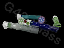 Load image into Gallery viewer, Black smoking glass chillum pipe

