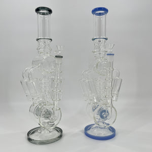 18 Inch LOOKAH Quad Honeycomb Perc Recycler Water Pipe | Glass Bong