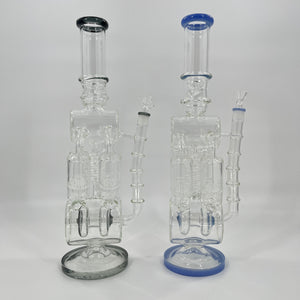 18 Inch LOOKAH Quad Honeycomb Perc Recycler Water Pipe | Glass Bong