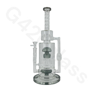 Teal bong glass