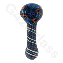 Load image into Gallery viewer, 4 1/2 Inch Twisted Dichroic Colorful Hand Pipe | Built-in Honeycomb Spoon Pipe

