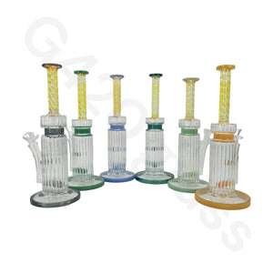 10 inch ribbed glass water pipe