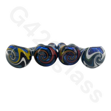 Load image into Gallery viewer, 4 1/2 Inch Twisted Dichroic Colorful Hand Pipe | Built-in Honeycomb Spoon Pipe
