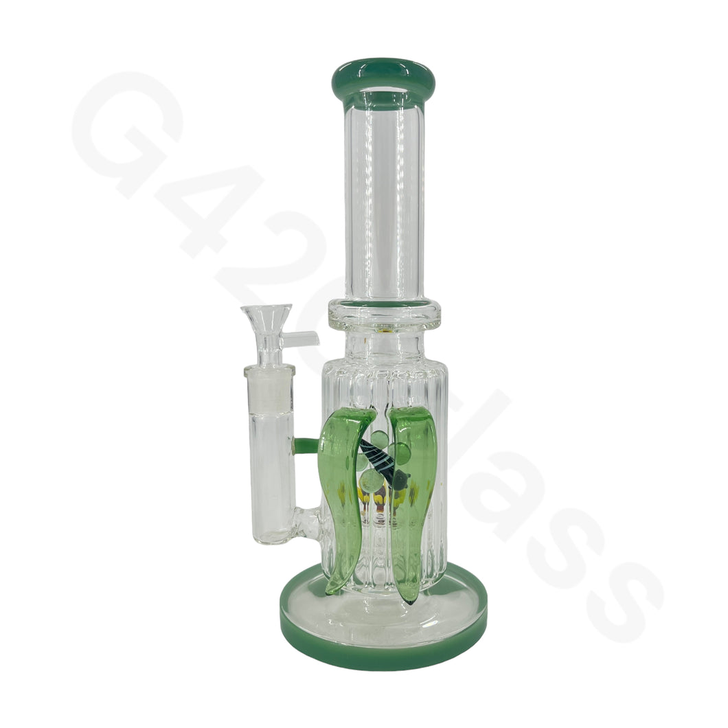11 Inch Wonder Land FlowerWater Pipe Mini Bubbler Glass Bongs Oil Rigs