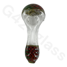 Load image into Gallery viewer, 4 Inch Colorful Swirl Style Heady Spoon Hand Pipes | Matchable Head &amp; Mouth Pattern
