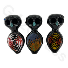 Load image into Gallery viewer, 4 Inch Unique Owl Style Head Hand Pipe | Double Air Hole Smoking Spoon Pipe
