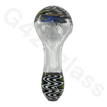 Load image into Gallery viewer, 4 Inch Colorful Swirl Style Heady Spoon Hand Pipes | Matchable Head &amp; Mouth Pattern
