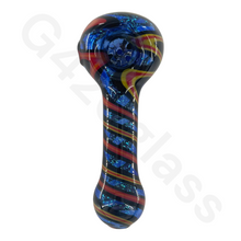 Load image into Gallery viewer, 4 1/2 Inch Twisted Dichroic Colorful Hand Pipe | Built-in Honeycomb Spoon Pipe

